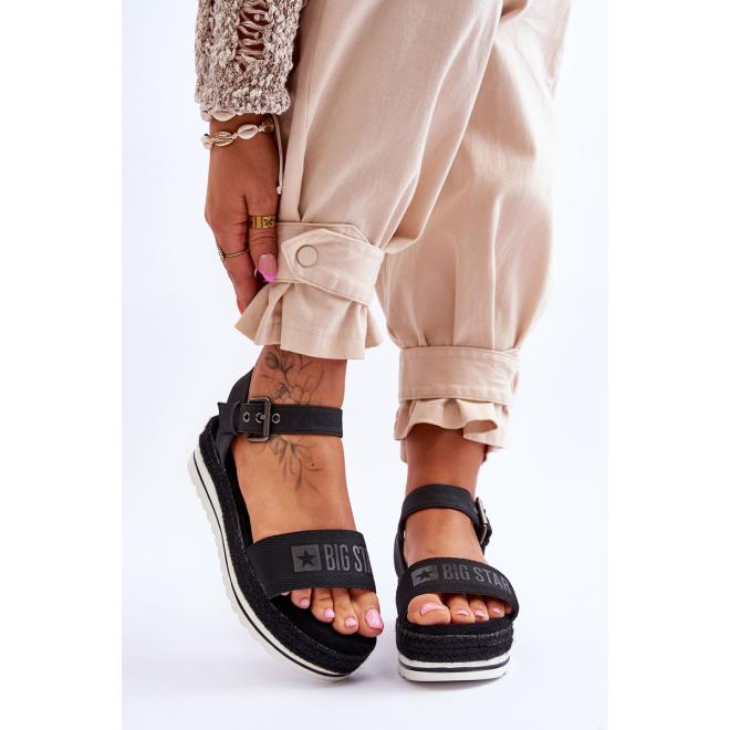 E-shop Čierne dámske sandále Big Star na platforme