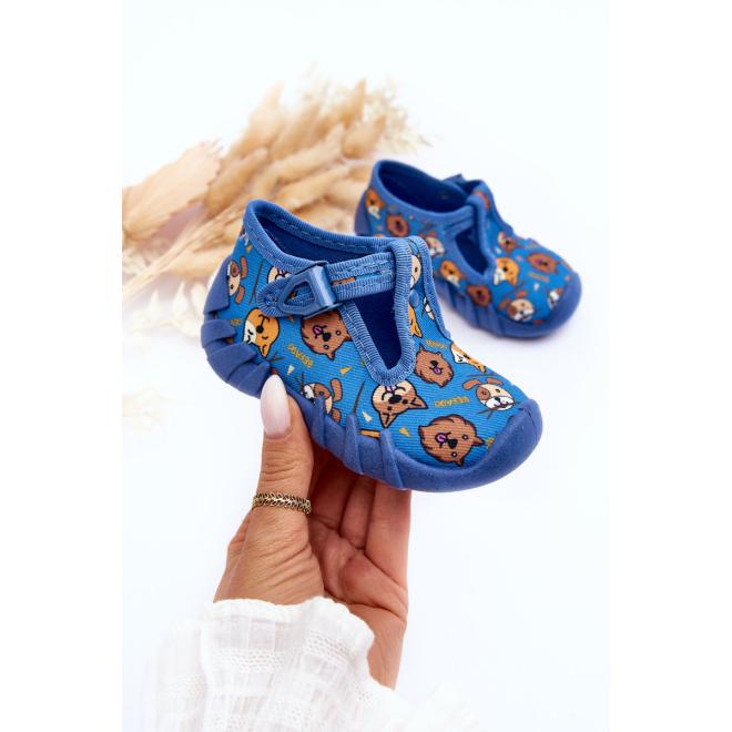 E-shop Modré chlapčenské papuče