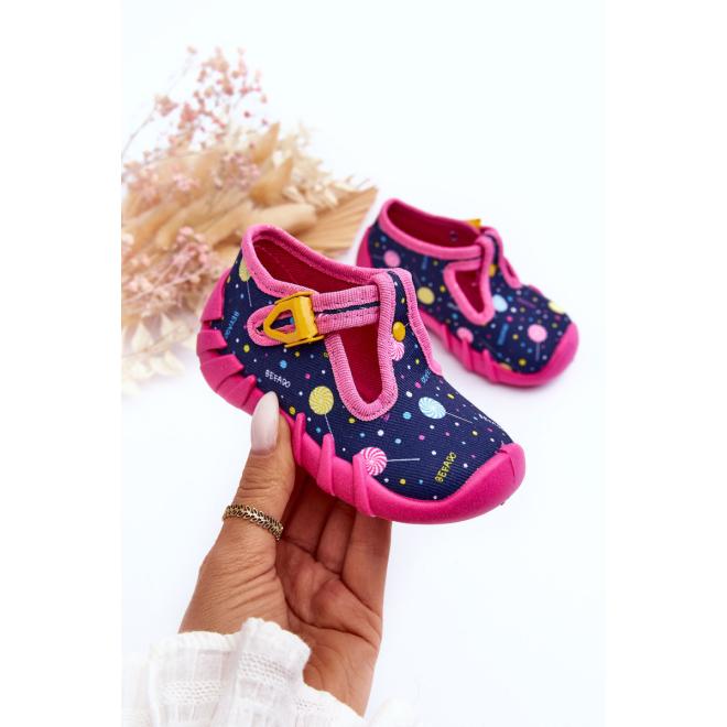 E-shop Ružovo-modré dievčenské papuče