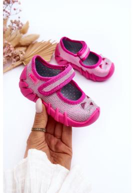 Ružové detské papuče s mačičkou
