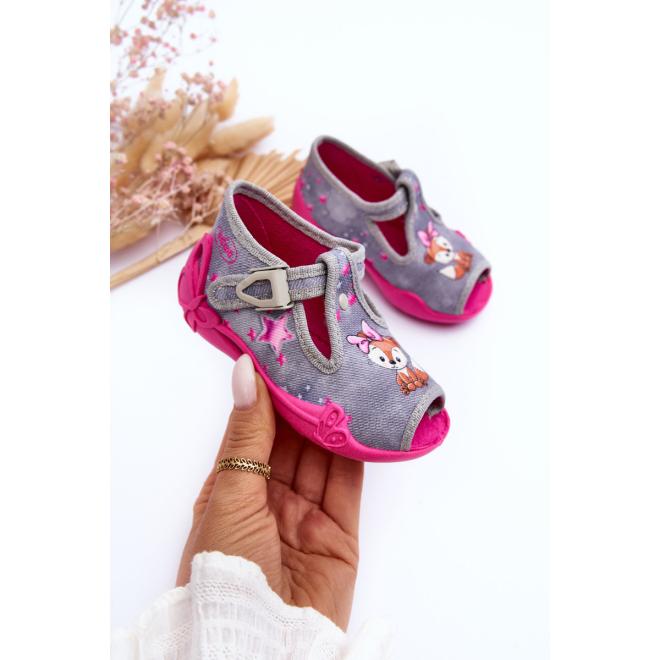 E-shop Dievčenské sivo-ružové papuče