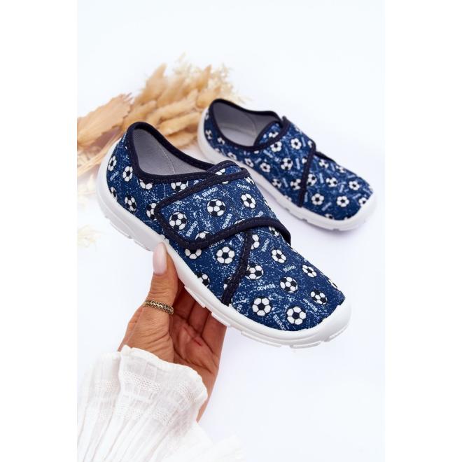 E-shop Modré papuče pre chlapcov s potlačou