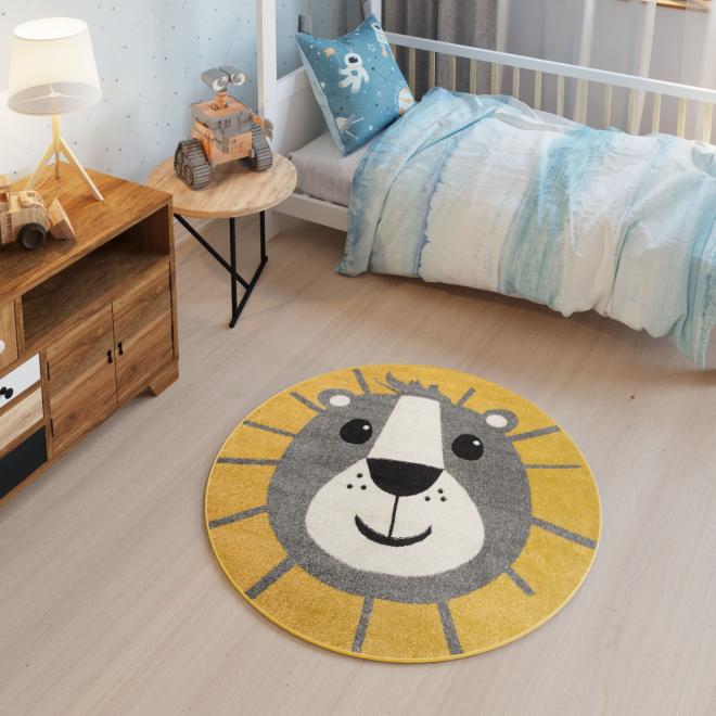 E-shop Detský okrúhly koberec s motívom leva