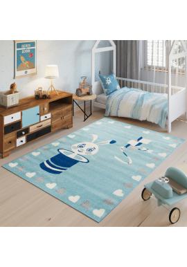 Detský tyrkysový koberec s obrázkom