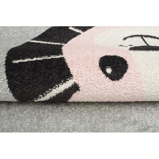 Svetlo-sivý detský koberec s levom