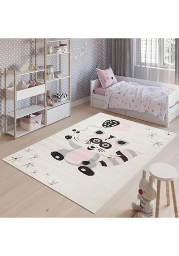 Biely koberec s obrázkom pre deti