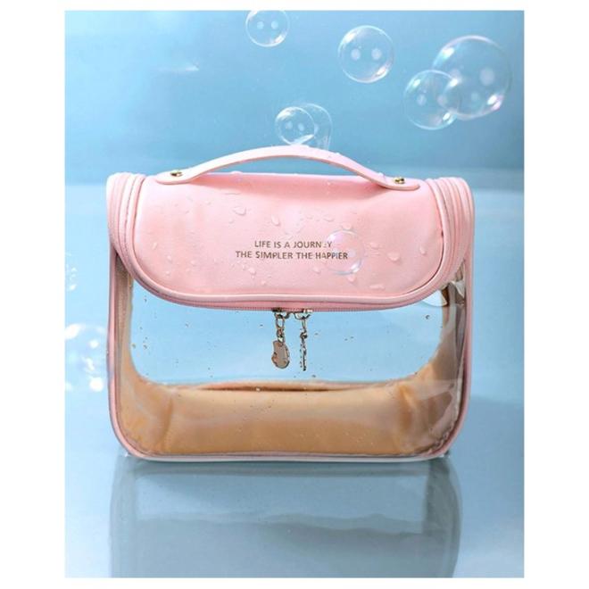 Elegantná kozmetická taška ružovej farby