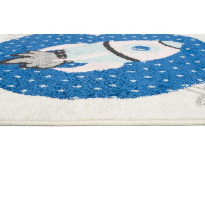 Modro-biely detský koberec - vesmír