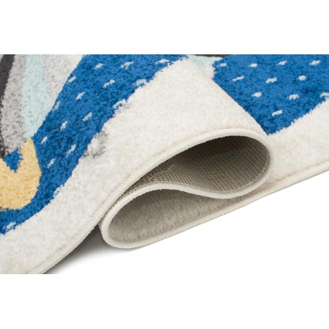 Modro-biely detský koberec - vesmír