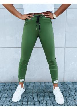 Dámske priliehavé zelené nohavice