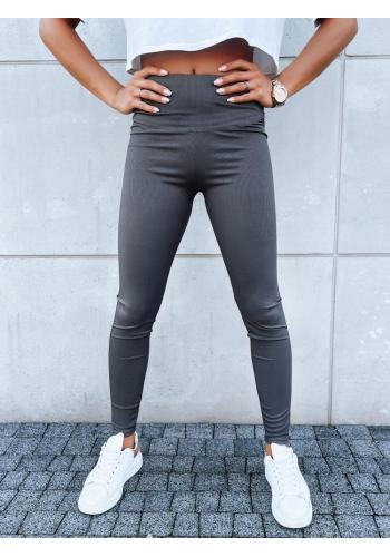 Rebrované dámske legíny sivej farby