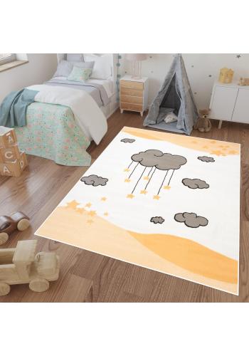 Oranžový koberec pre deti s obrázkom