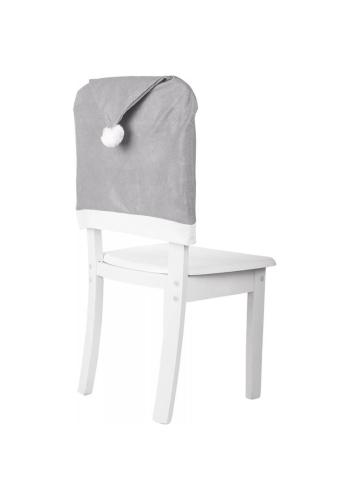 Sivý poťah na stoličku v podobe Mikulášskej čiapky