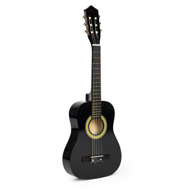 E-shop Veľká drevená detská gitara v čiernej farbe