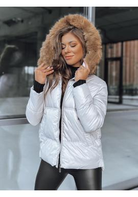 Sivá lesklá bunda na zimu