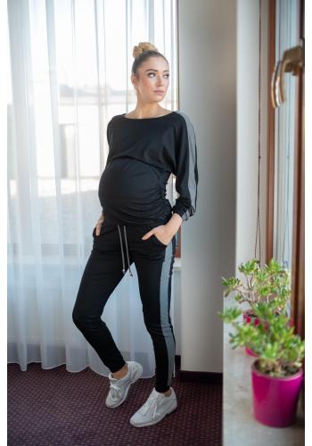 Dámska tehotenská a dojčiaca teplákova súprava čiernej farby