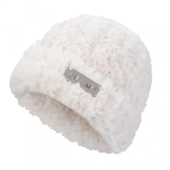 E-shop Plyšová dámska čiapka v bielej farbe