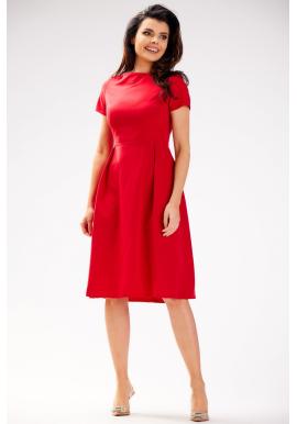 Elegantné červené šaty s krátkym rukávom