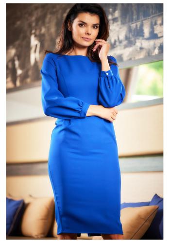 Modré priliehavé dámske šaty