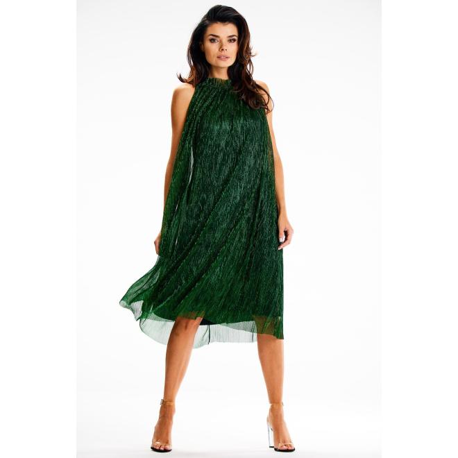 Dámske sieťované midi šaty zelenej farby