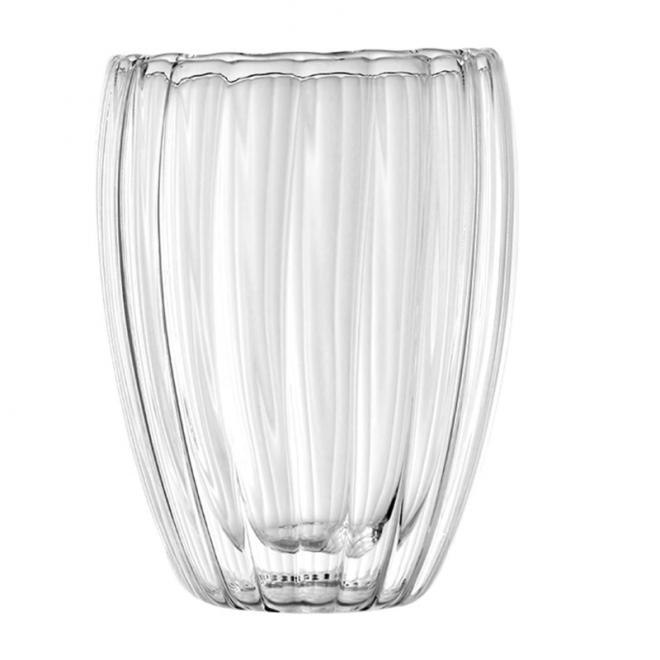 Sklenený pohár s vlnitými stenami - 350 ml