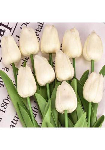 Umelý tulipán bielej farby