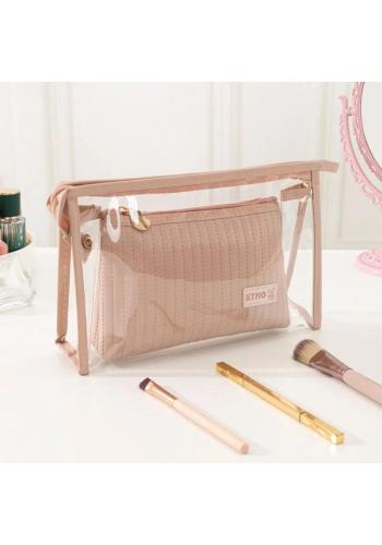 Sada dvoch ružových kozmetických tašiek