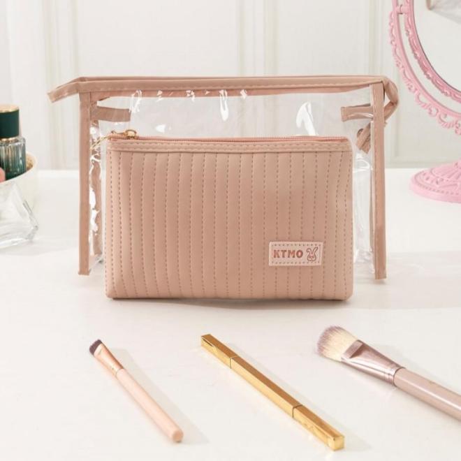 Sada dvoch ružových kozmetických tašiek