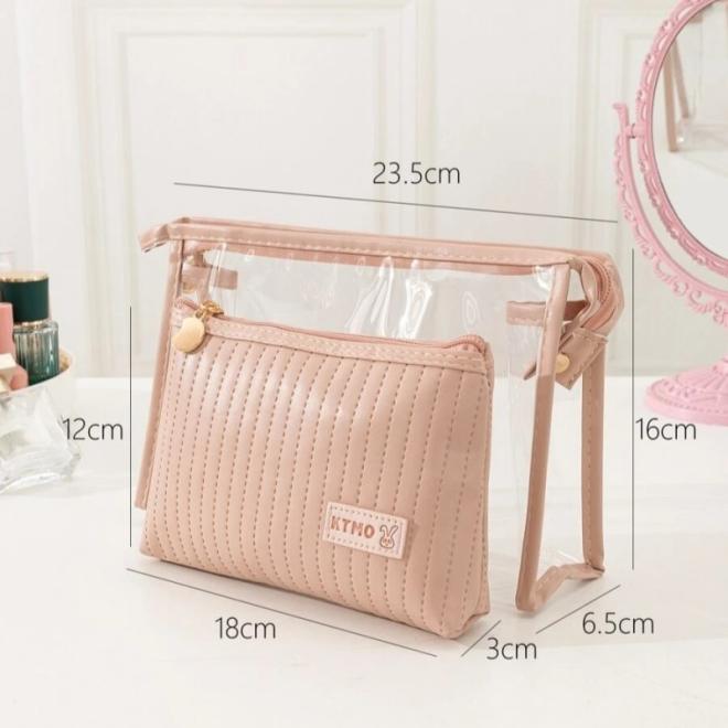 Sada dvoch ružových kozmetických tašiek