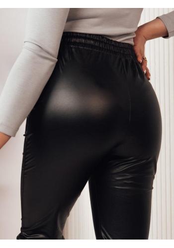 Čierne voskované dámske nohavice