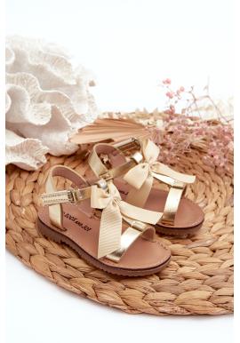 Sandále pre dievčatá v zlatej farbe