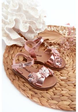 Zlaté zdobené sandále pre dievčatá