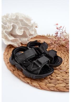 Čierne detské sandále na suchý zips