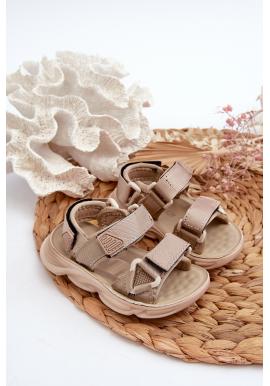 Detské béžové sandále na suchý zips
