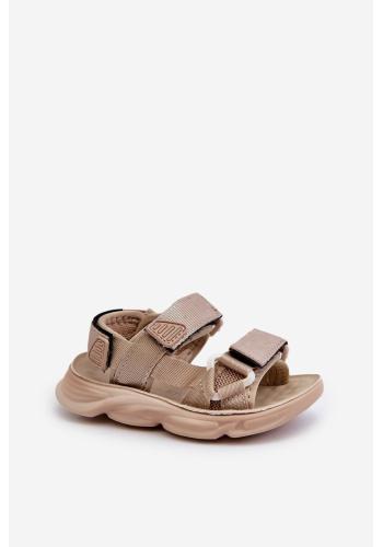 Detské béžové sandále na suchý zips