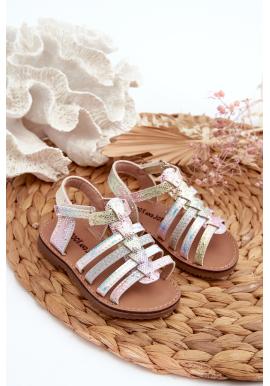 Dievčenské farebné sandále na suchý zips