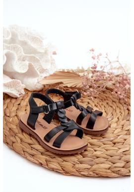 Sandále pre dievčatá v čiernej farbe
