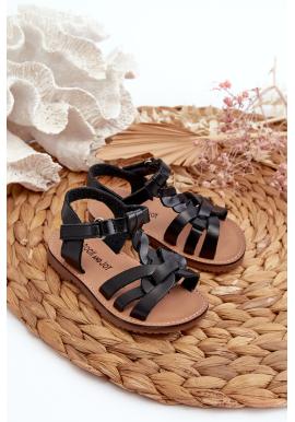 Dievčenské sandále v čiernej farbe