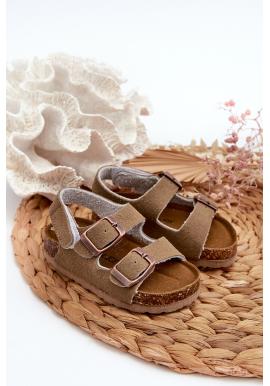 Detské sandále v kaki farbe