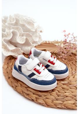Športové detské tenisky v bielo-modrej farbe