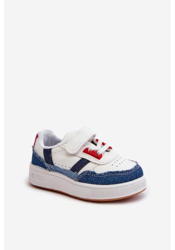 Športové detské tenisky v bielo-modrej farbe