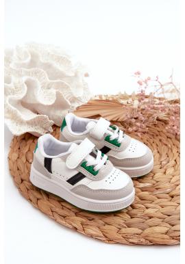 Športové bielo-zelené tenisky pre deti