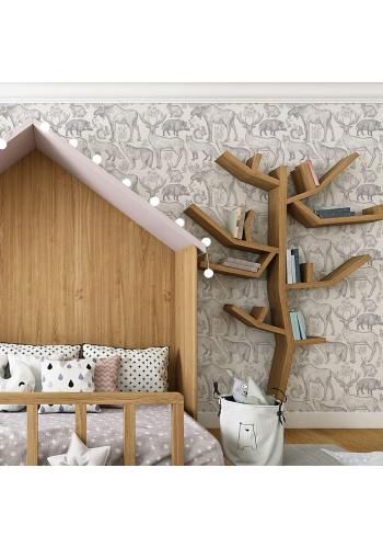 Béžová tapeta so zvieracím motívom