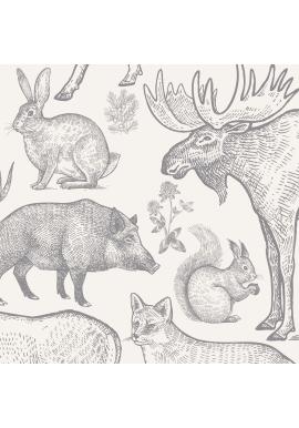 Béžová tapeta so zvieracím motívom