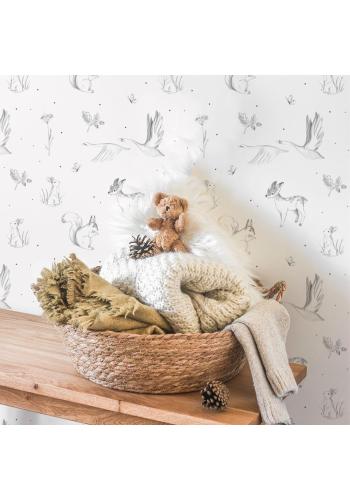 Béžová tapeta so zvieracím motívom
