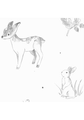 Béžová tapeta so zvieracím motívom