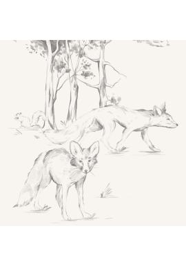 Biela dekoračná tapeta so psíkmi