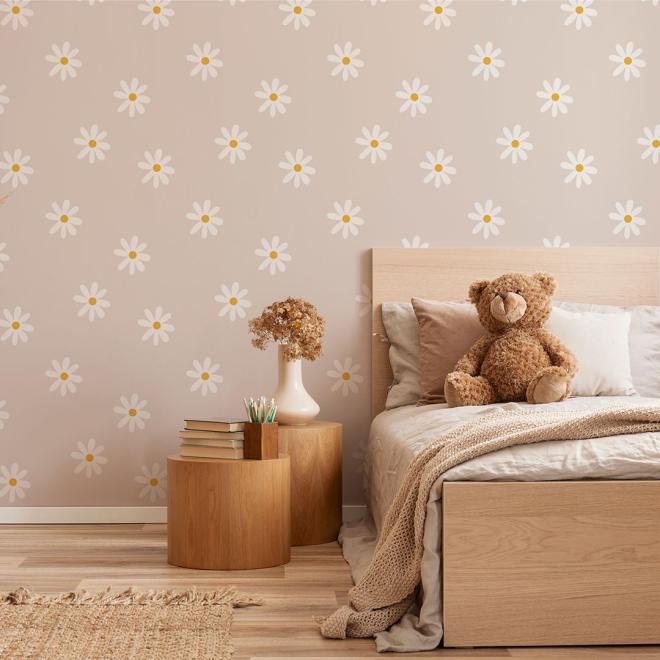 Dekoračná tapeta so sedmokráskami