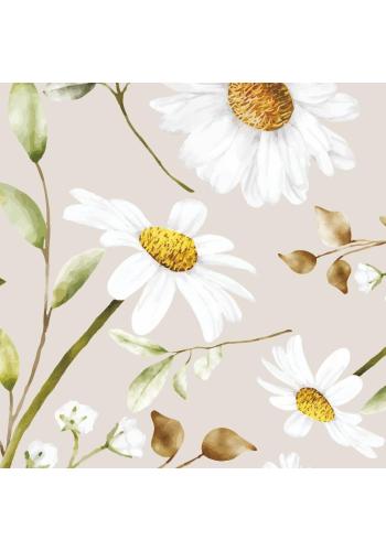 Béžová tapeta s kvetmi