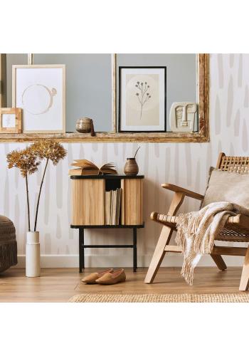 Béžová dekoračná tapeta s pásikmi